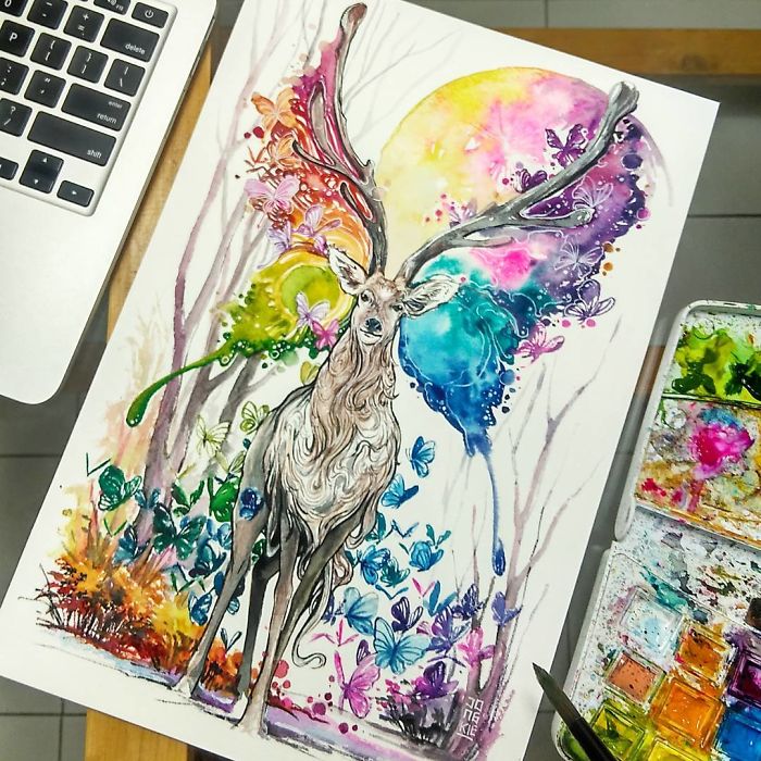 I Create Animal Spirits Trough Watercolor