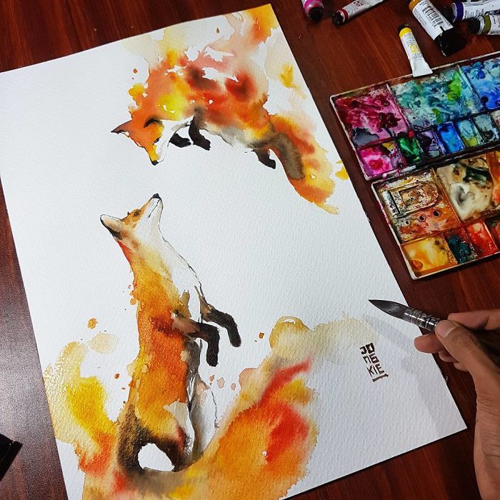 I Create Animal Spirits Trough Watercolor