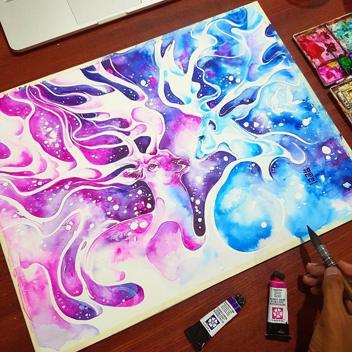 I Create Animal Spirits Trough Watercolor