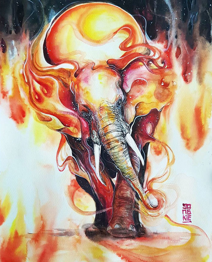 I Create Animal Spirits Trough Watercolor