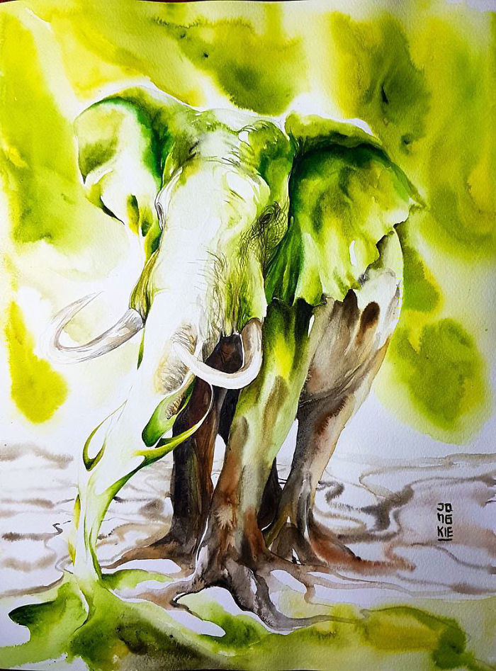 I Create Animal Spirits Trough Watercolor