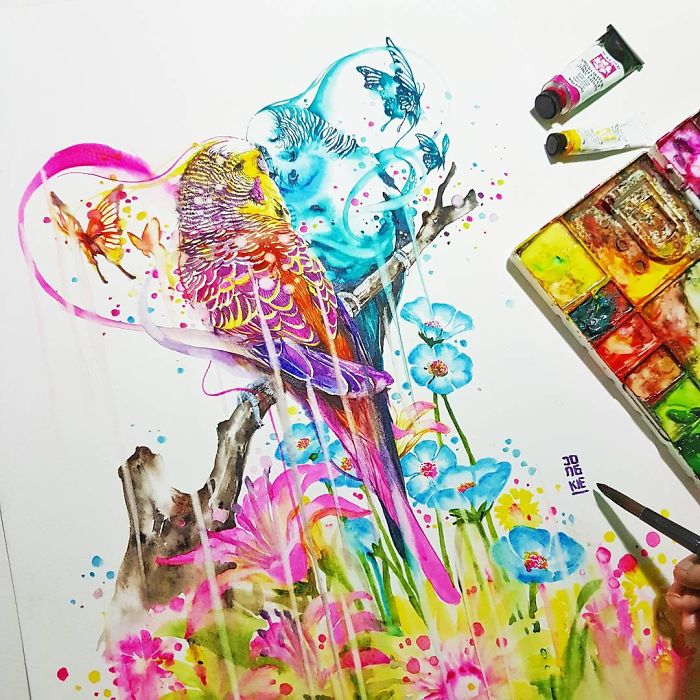 I Create Animal Spirits Trough Watercolor