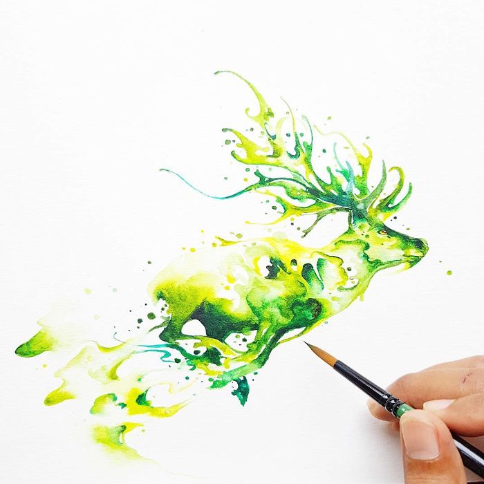 I Create Animal Spirits Trough Watercolor