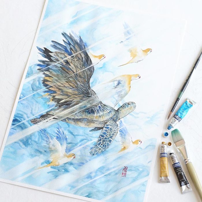 I Create Animal Spirits Trough Watercolor