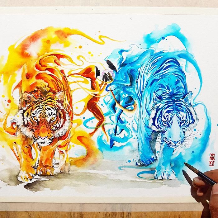 I Create Animal Spirits Trough Watercolor