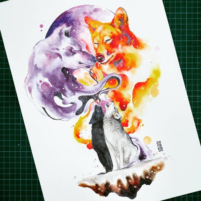 I Create Animal Spirits Trough Watercolor