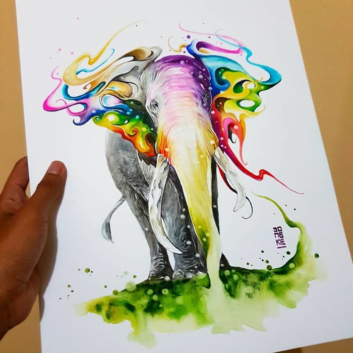 I Create Animal Spirits Trough Watercolor