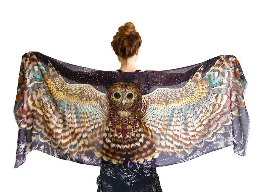 I Hand-Draw Owl Scarves That Will Give You Wings I Hand-Draw Owl Scarves That Will Give You Wings