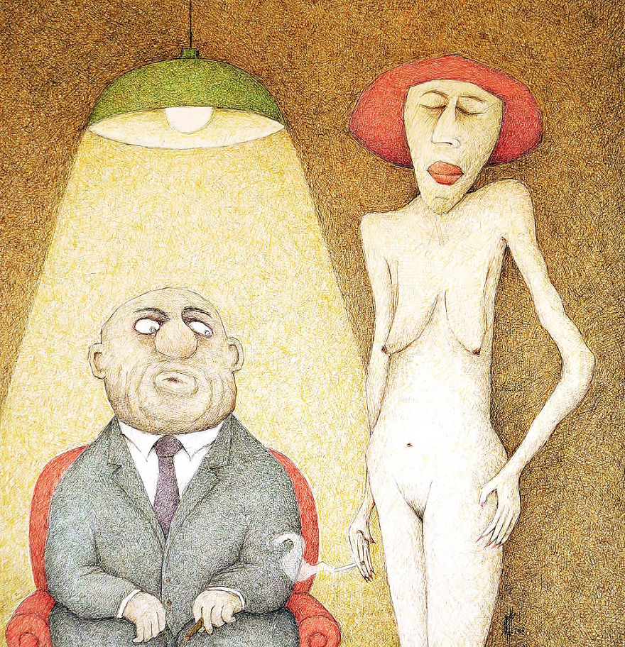 I Create Images With Random Cross-Hatching ...and Some Works Take A Week Or More To Complete.