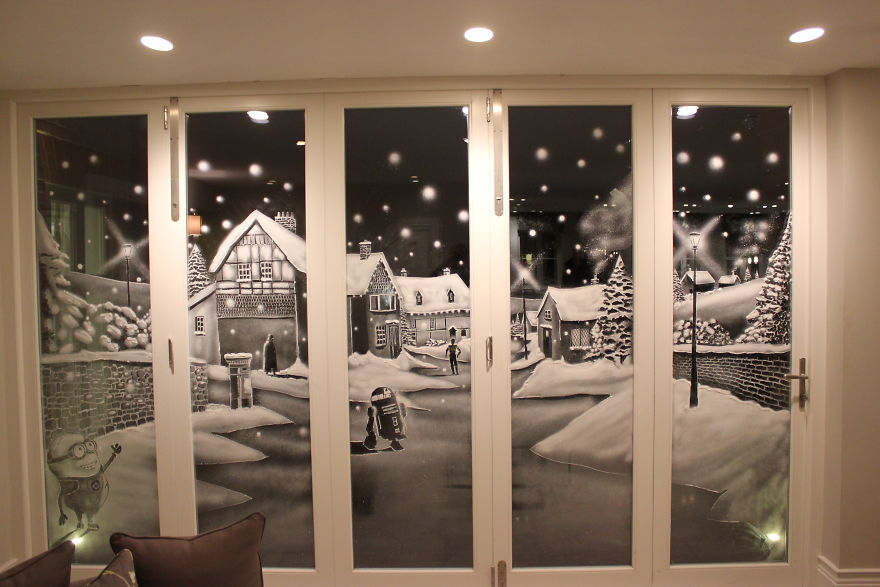 I Created These Windows Using Snow Spray