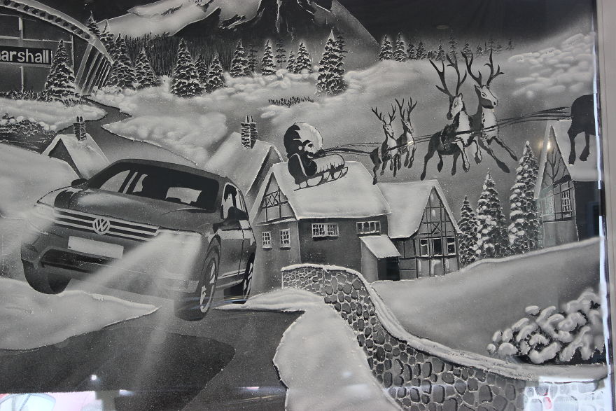 I Created These Windows Using Snow Spray