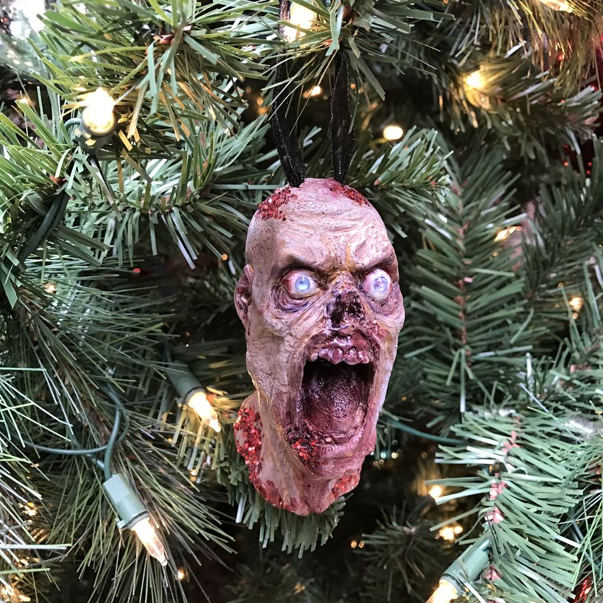 I Hand-Sculpt These Creepy Christmas Ornaments
