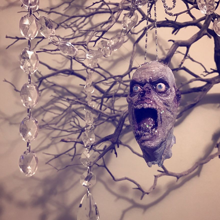 I Hand-Sculpt These Creepy Christmas Ornaments