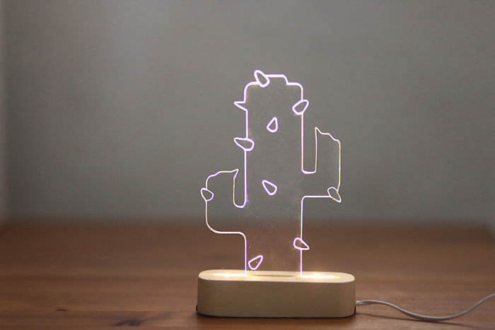 Modern Concrete Cactus Lamp