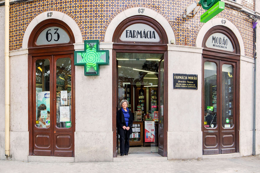 Helena M. Almeida At The Pharmacy Founded By Her Great-Grandfather