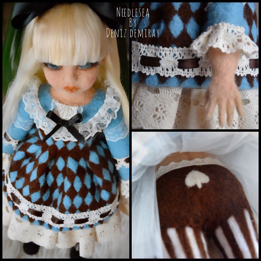 Needle Felted Art Doll, Alice In Wonderland