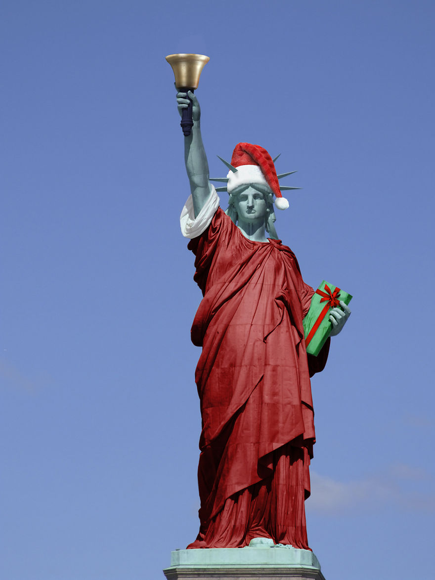 If Famous Landmarks Were Decorated For The Festive Holidays