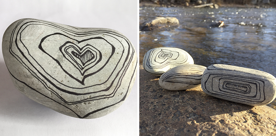 Love Rocks Left At The Yampa River In Colorado