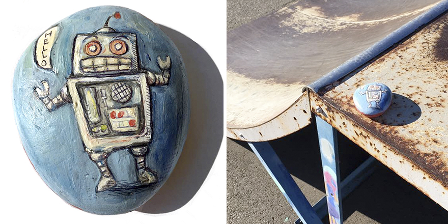 Robot Rock Left At Skate Park In Maryland