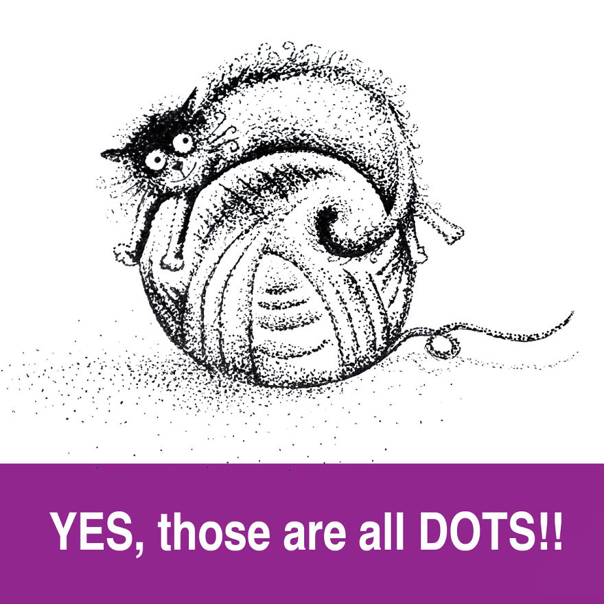 Drawing Made Entirely Of Dots! - Yep, That's A Lot Of Dots. #stipple #pointilism