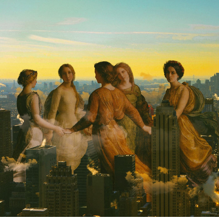 I Make Classical Paintings Travel Through City