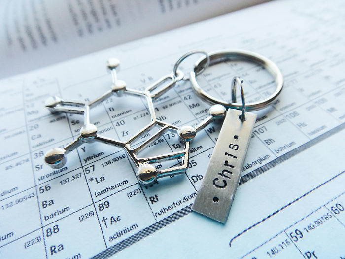 Coffee Molecule Keychain