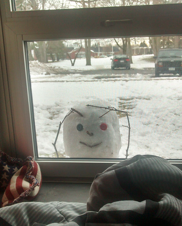 We Made A Snowman For Our Roommate