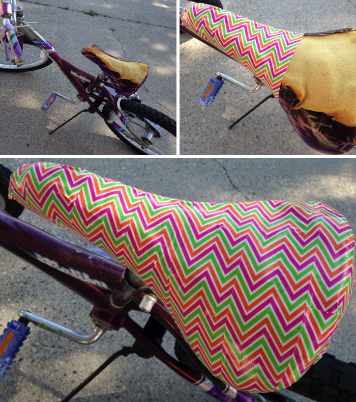 Bike Seat Repair With Duck Tape