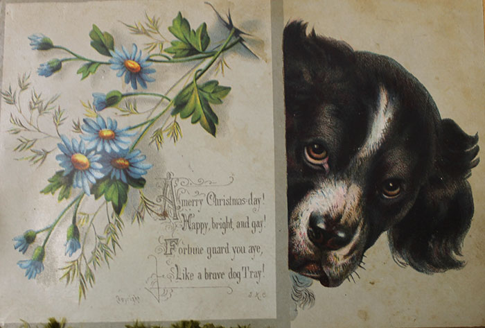 Merry Christmas Day! Happy, Bright And Gay! Fortune Guard You Aye, Like A Brave Dog Tray