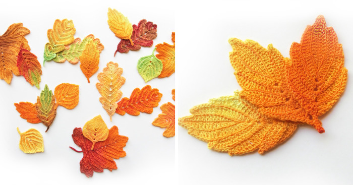 I Create Crochet Autumn Leaves And Paint Them By Hand