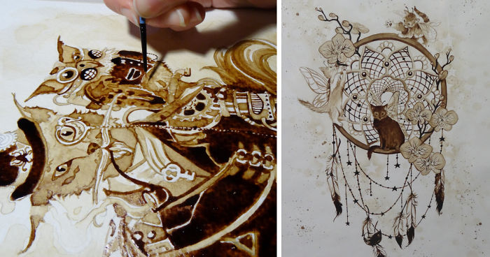 I Paint Using Only Coffee