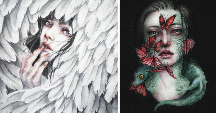 I Paint Ethereal Watercolor Portraits