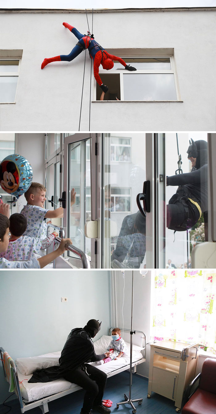Albanian Police Surprises Hospitalized Children By Dressing As Superheroes