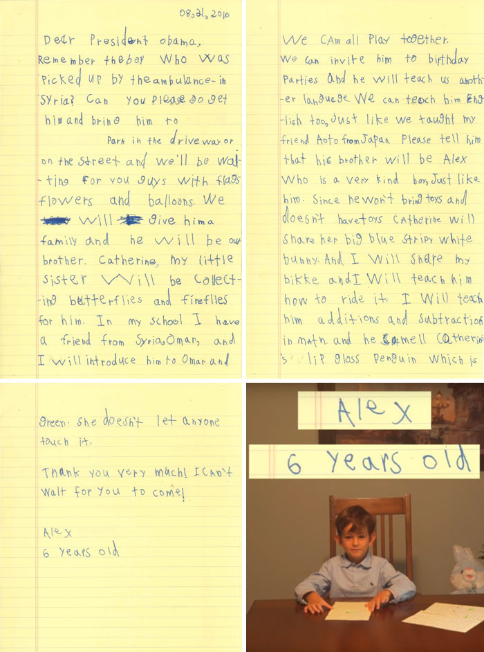 A 6-Year-Old Boy Offers Home To Syrian Refugee In A Letter To Obama