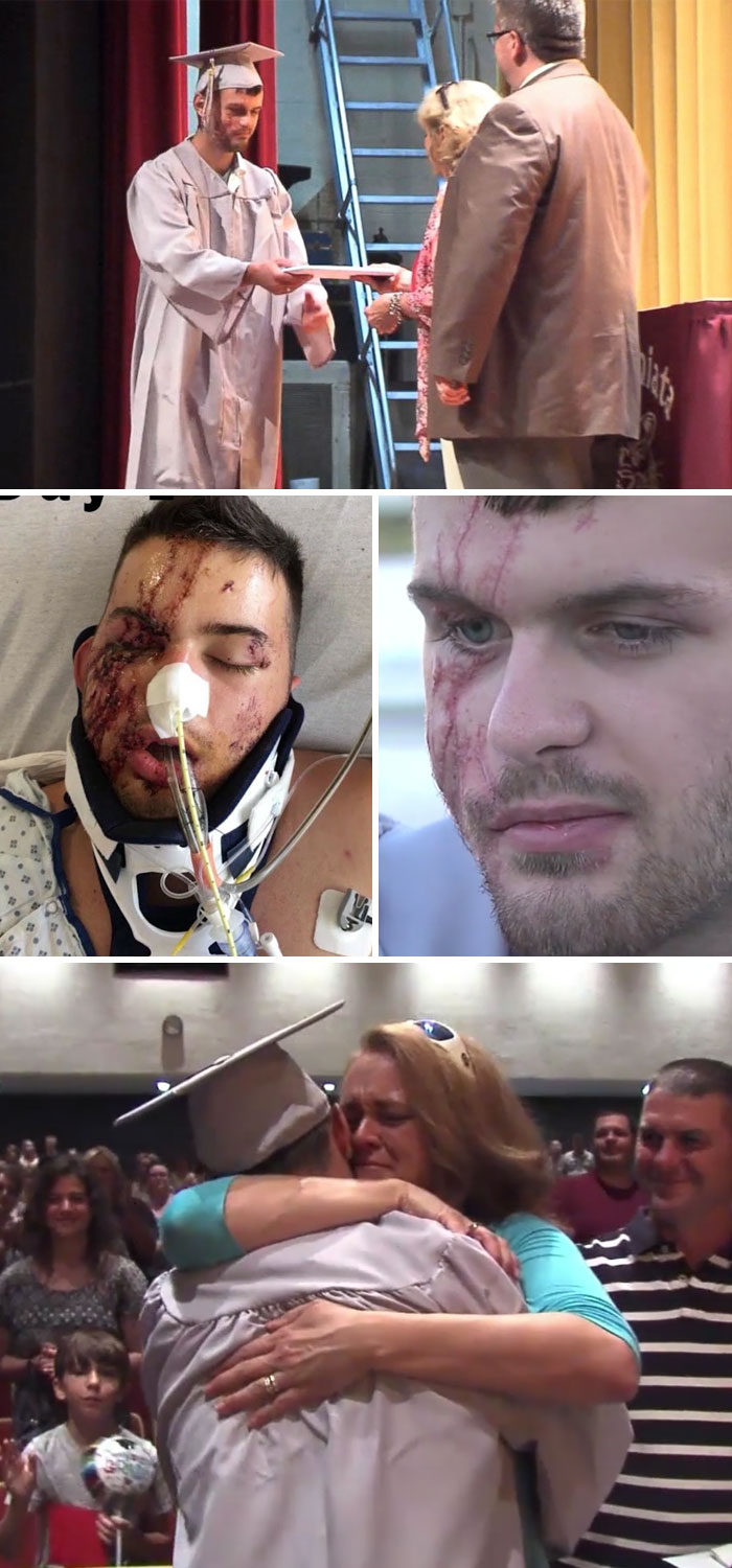 High School Students Recreates Graduation For A Friend Who Was In A Car Accident And Recently Woke Up From A Coma