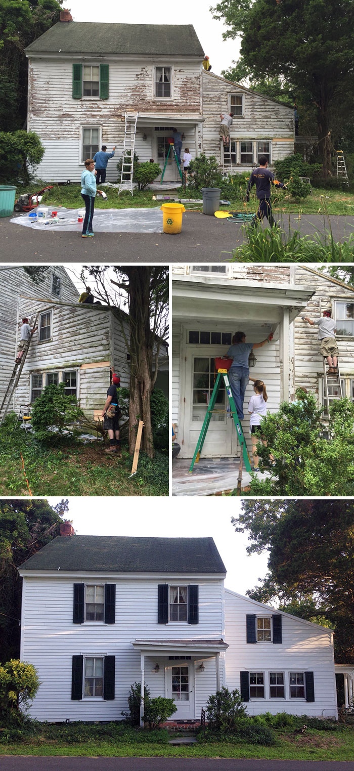 Neighbors Repaired The House Of A Lonely Retired Teacher For Free