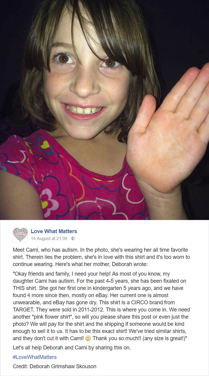 Girl With Autism Wanted A Shirt That Was Discontinued, So The Internet Responded By Sending 78 Shirts For Her