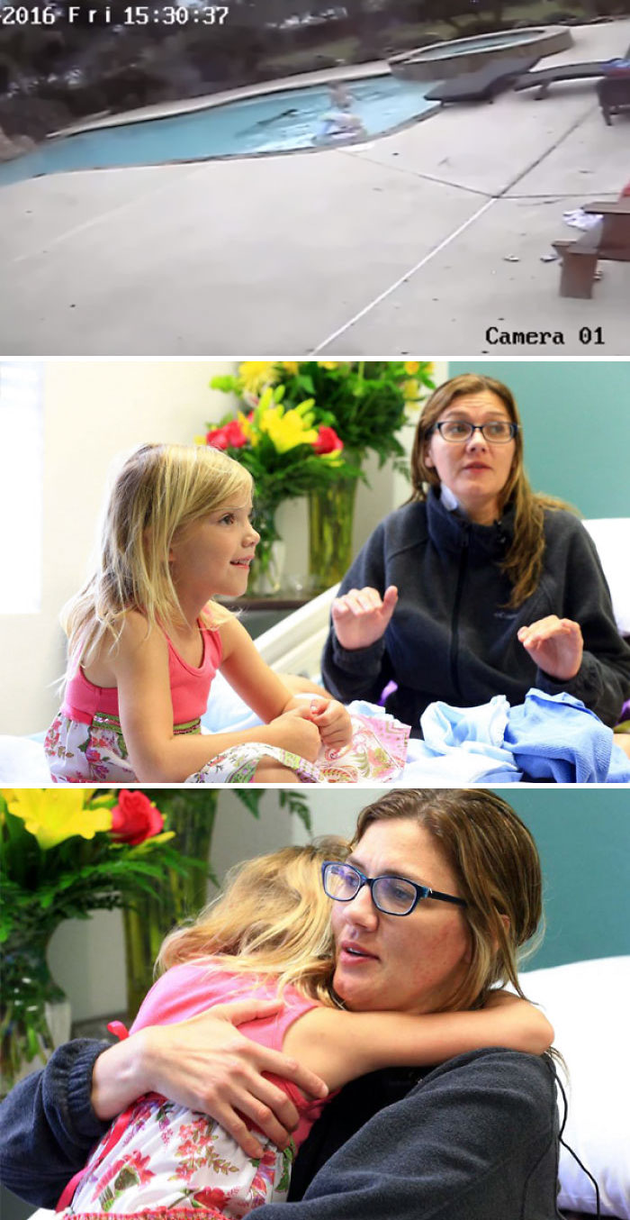 5-Year-Old Girl Saved Her Mother Having A Seizure In A Swimming Pool