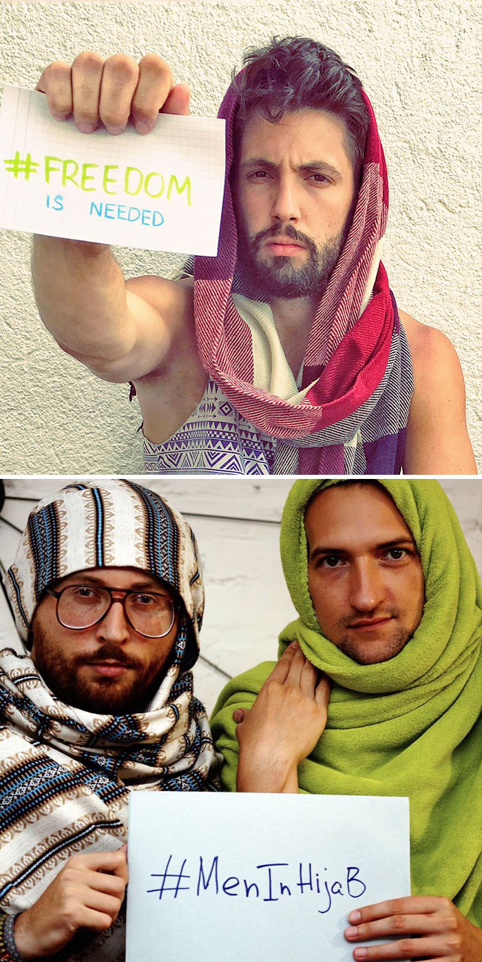 Iranian Men Wear Hijab To Fight For Women’s Rights In Iran