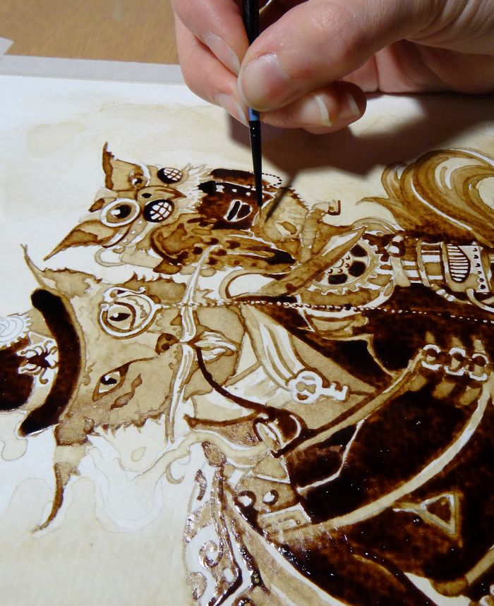 Painting With 100% Real Coffee