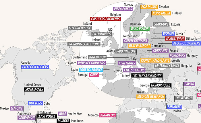 World Map Reveals What Different Countries Are Best At