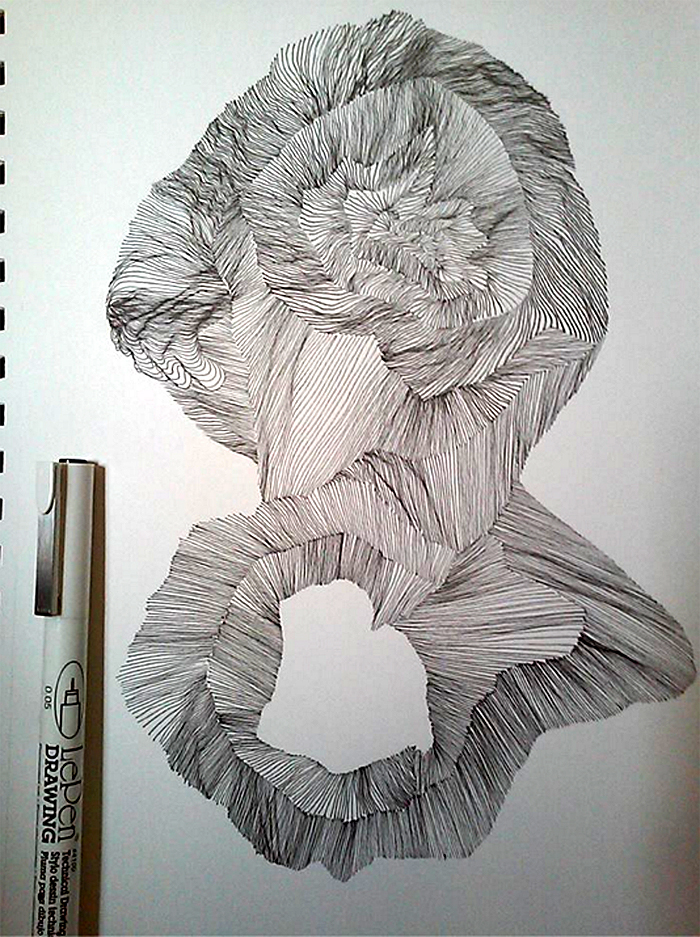 I Make Mini Drawings Using Hundreds Of Tiny Circles With A Pen