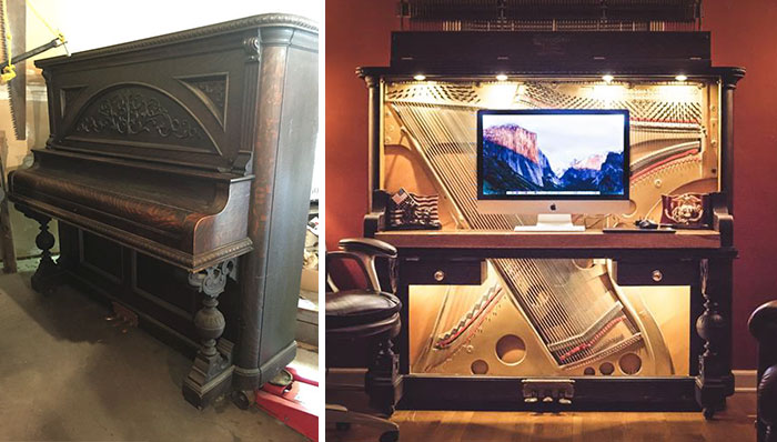 I Turned A 1907 Upright Piano Into A Luxurious Desk
