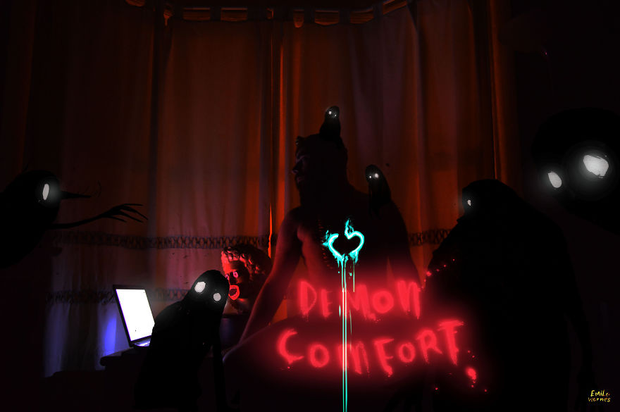 I Merge Photography And Illustration To Capture The Experience Of Living With Demons That Haunt I Merge Photography And Illustration To Capture The Experience Of Living With Demons That Haunt