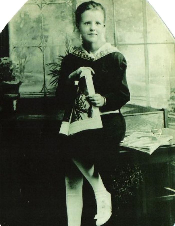 Little Girl Holding Magazine -- 1920-something