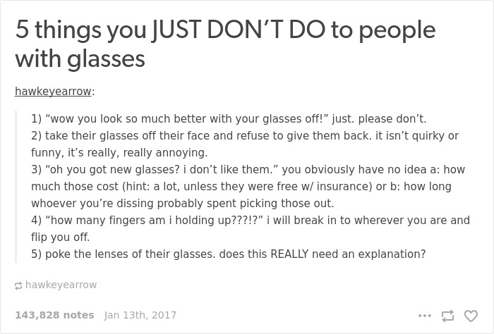 Glasses Problems