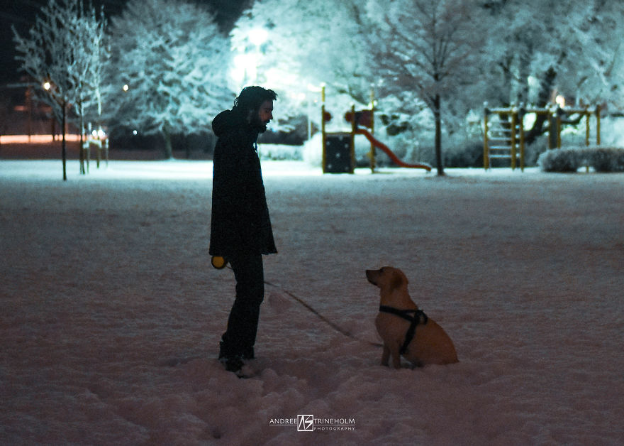 I've Taken A Picture Of My Husband And Our Labrador Every Trip In The Same Position