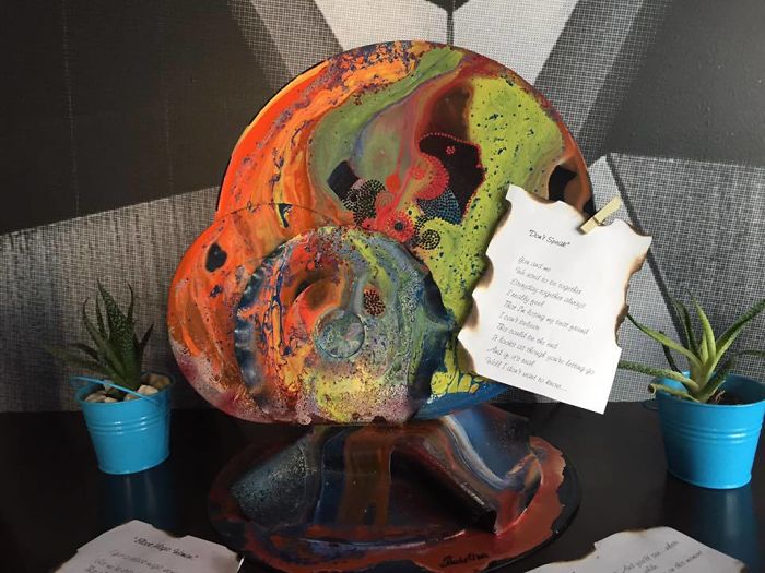 Artist Uses Old, Damaged Records As Canvas To Paint Her Travelogues