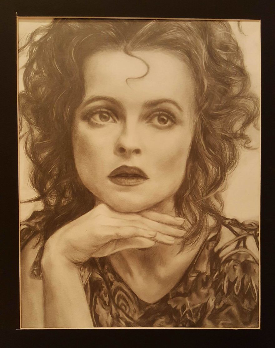 Drawing Of Helena Bonham Carter Using Only A Mechanical Pencil Drawing Of Helena Bonham Carter Using Only A Mechanical Pencil
