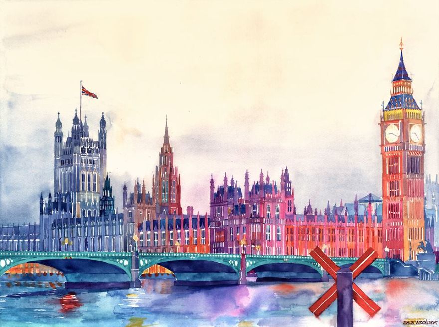Speed Painting Of Big Ben By Maja Wrońska